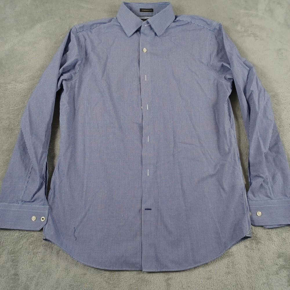 Banana Republic Shirt Mens Medium‎ Blue Checked Camden Fit Preppy